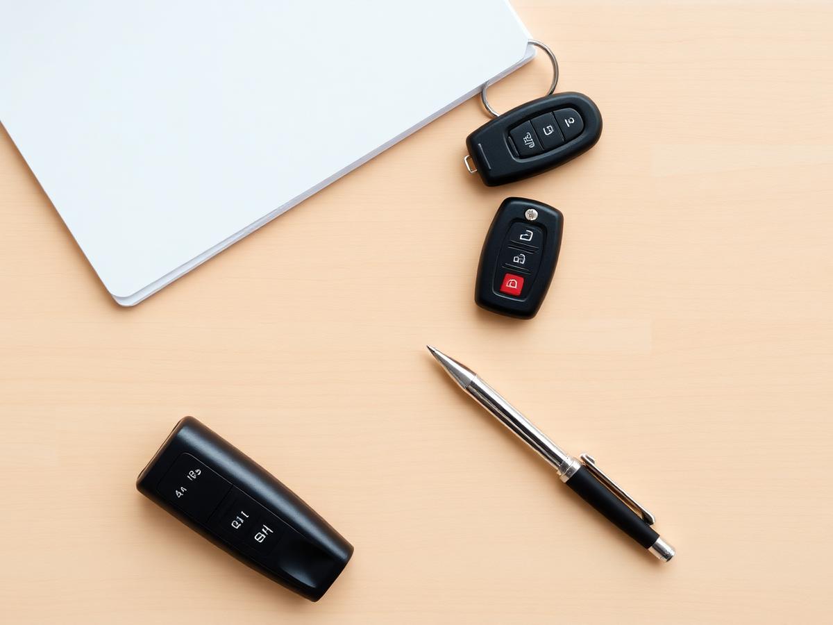 Car keys and a folder